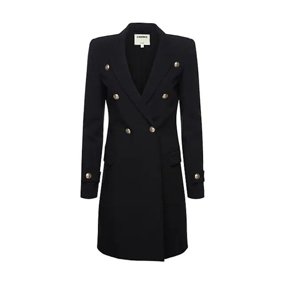 L'Agence Marianna Long Blazer Coat in Black Size 6 - Picture 5 of 16